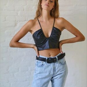 Free people vegan leather cami XS